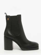 Enkellaarsjes Met Hak Uit Leder Tommy hilfiger Zwart women 8844BDS